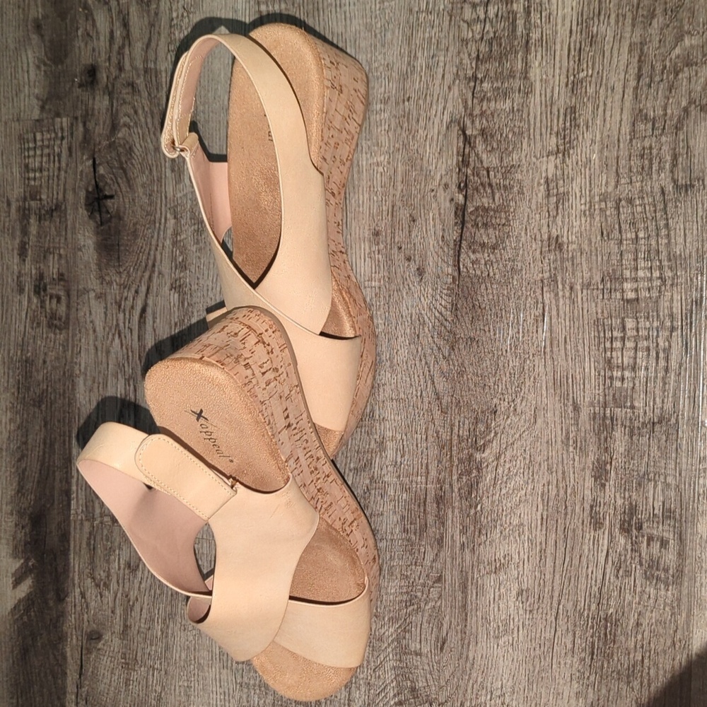 Beige Platform Wedge Sandals